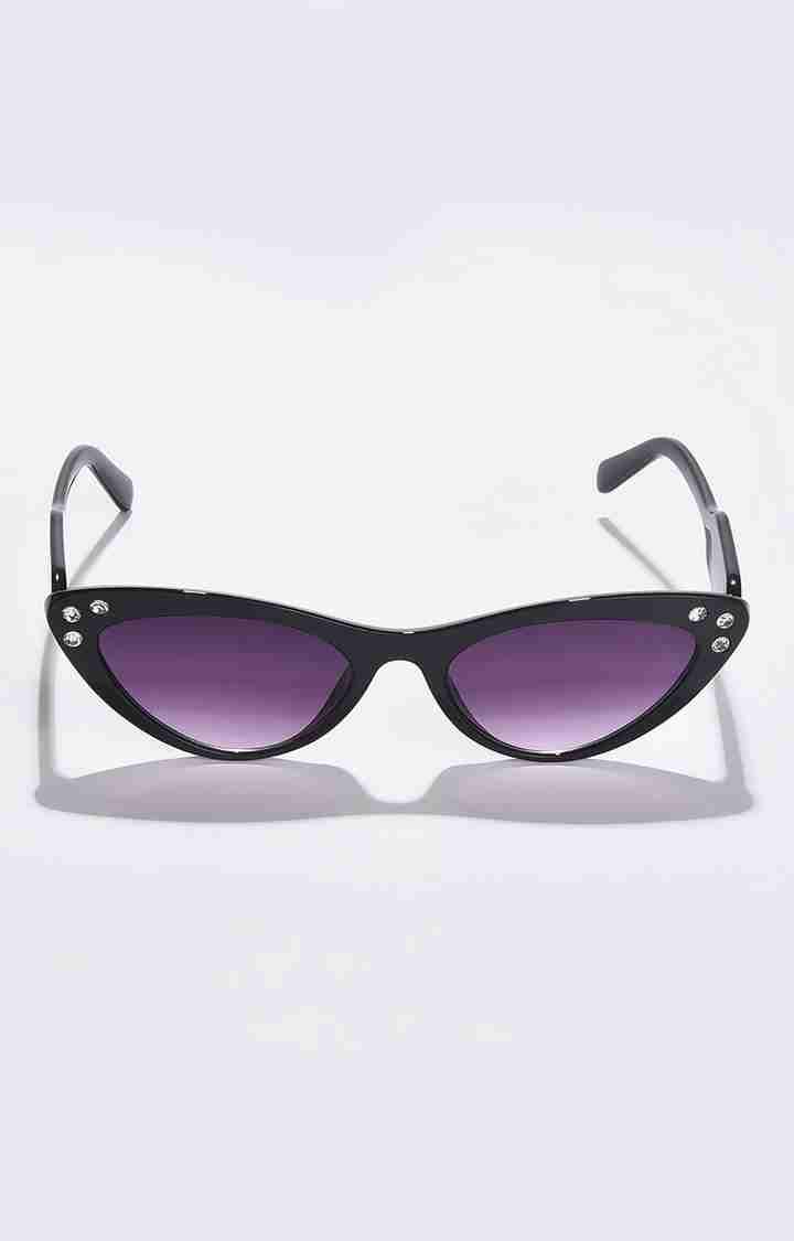 Women's Black Lens Black Cateye Sunglasses