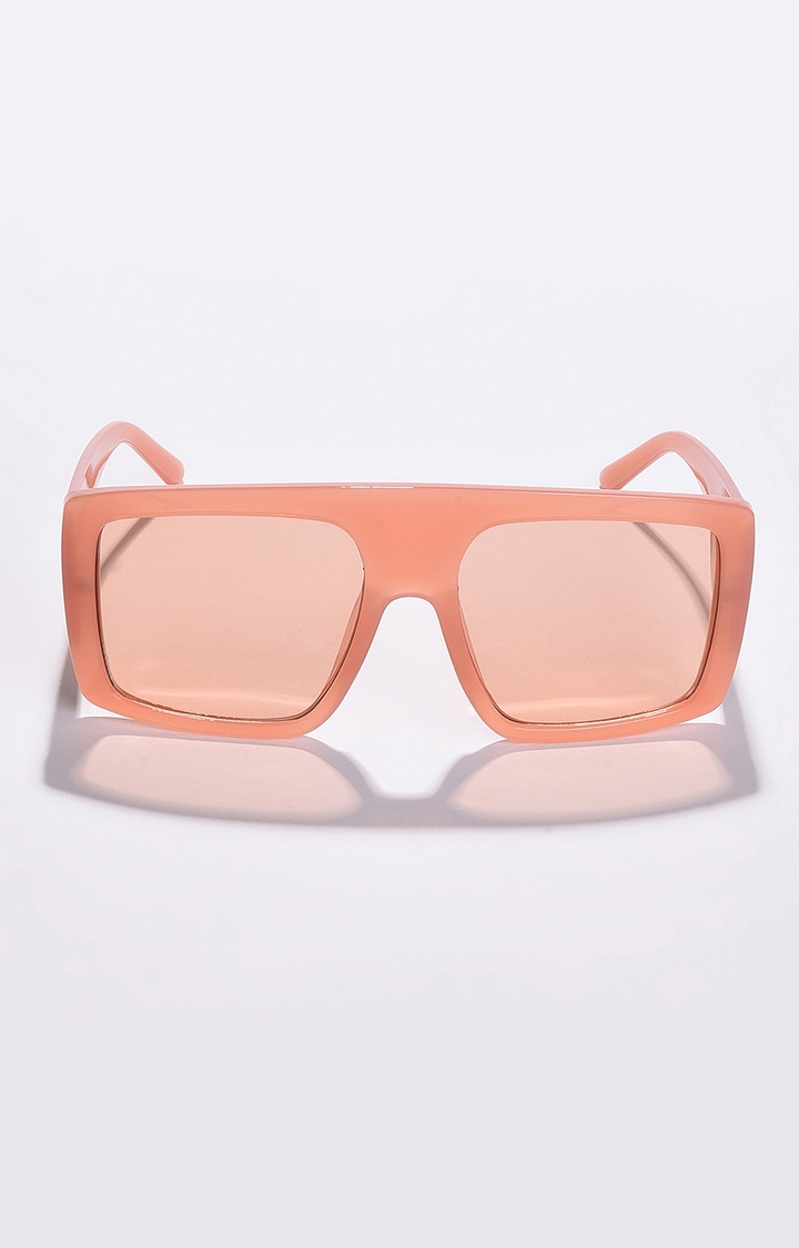 Women's Orange Lens Orange Oversized Sunglasses