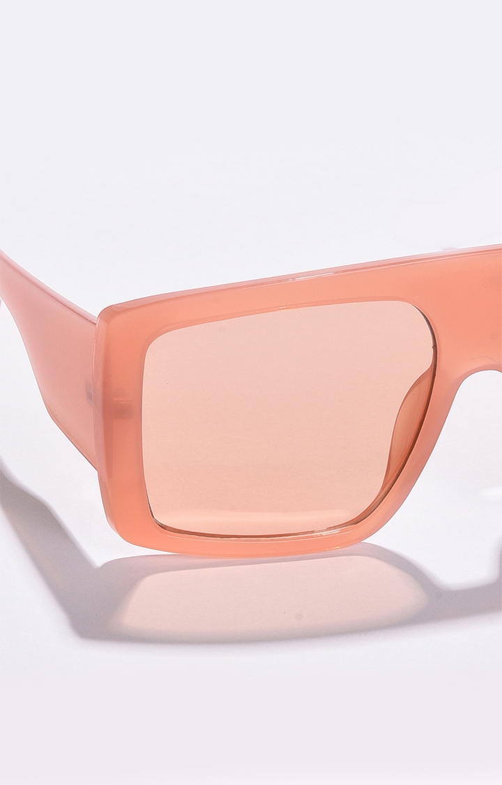 Women's Orange Lens Orange Oversized Sunglasses