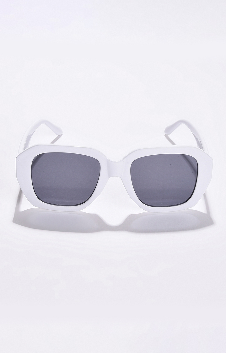 haute sauce | Women's Black Lens White Wayfarer Sunglasses