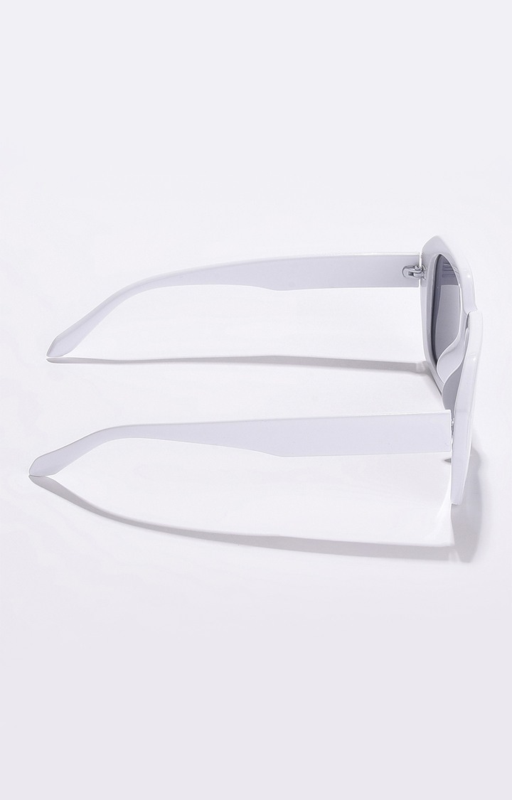 Women's Black Lens White Wayfarer Sunglasses