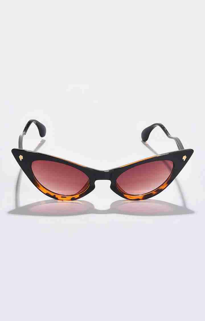 Women's Brown Lens Brown Cateye Sunglasses
