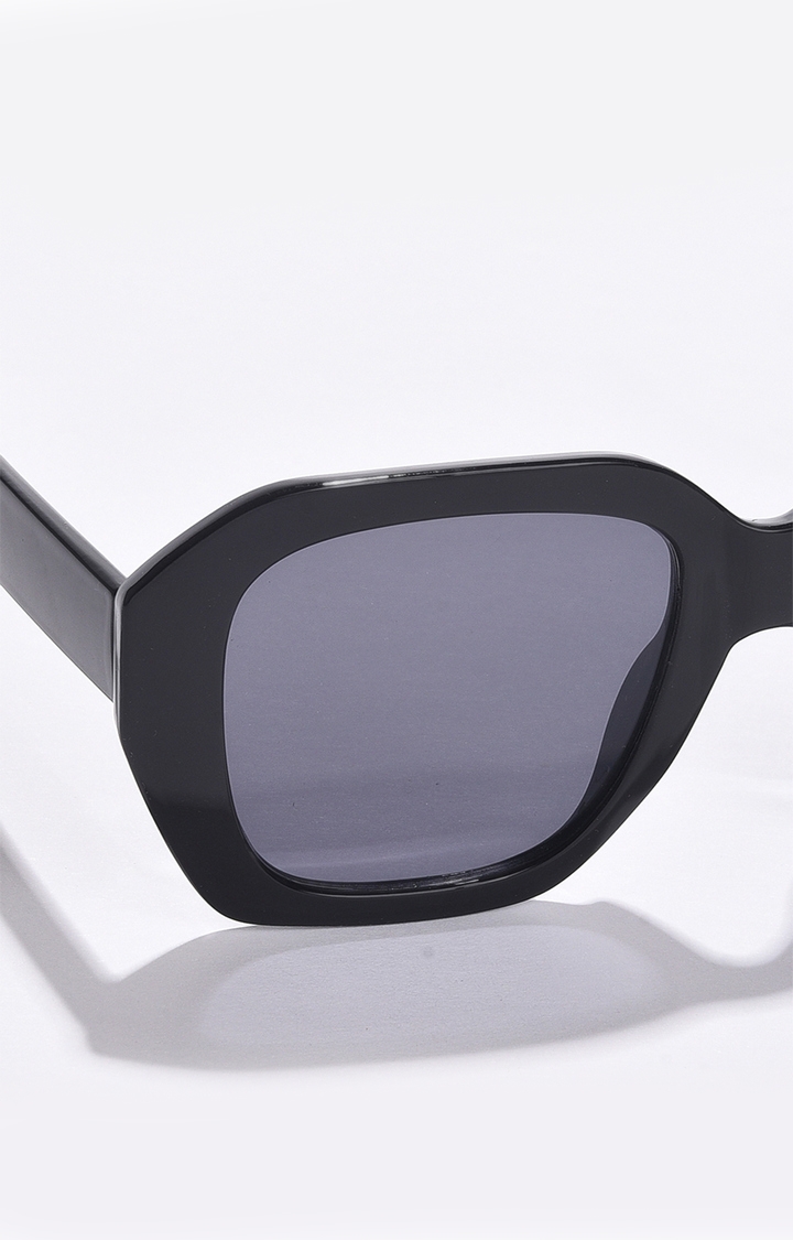 Women's Black Lens Black Oversized Sunglasses