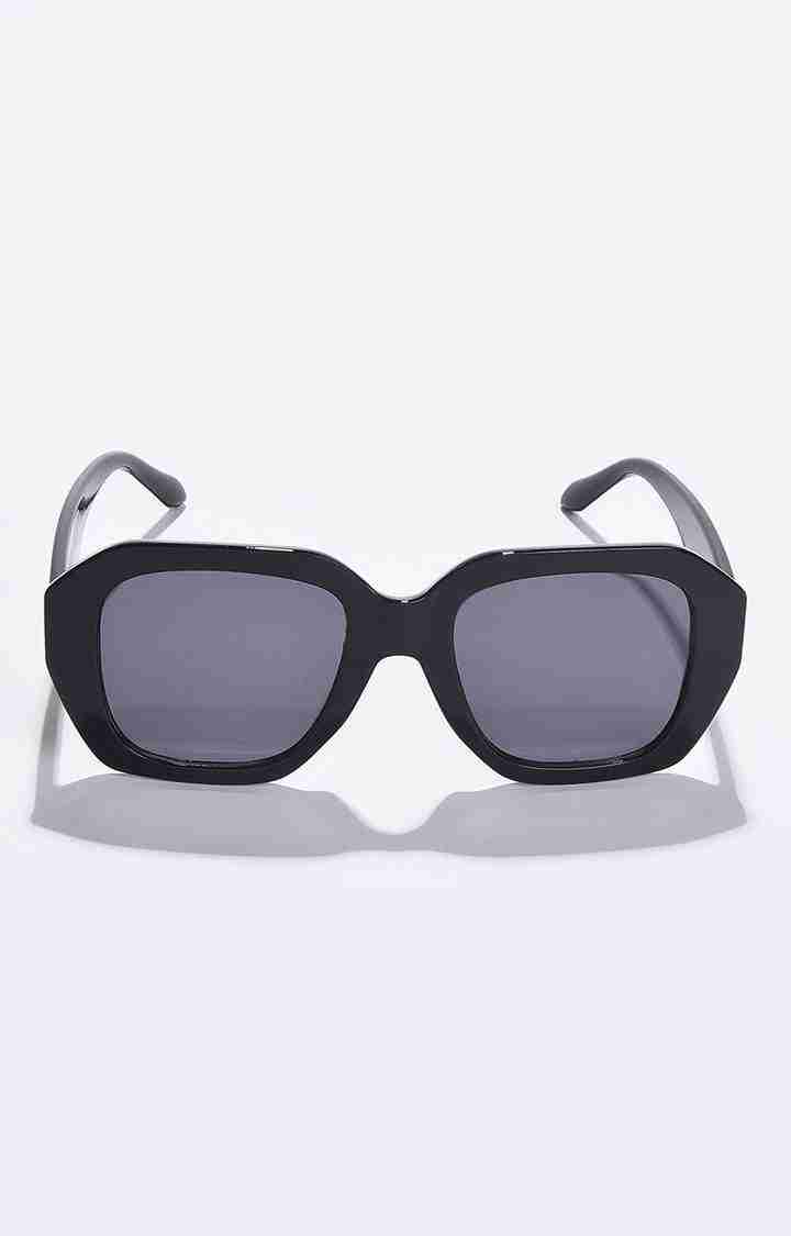 Women's Black Lens Black Oversized Sunglasses