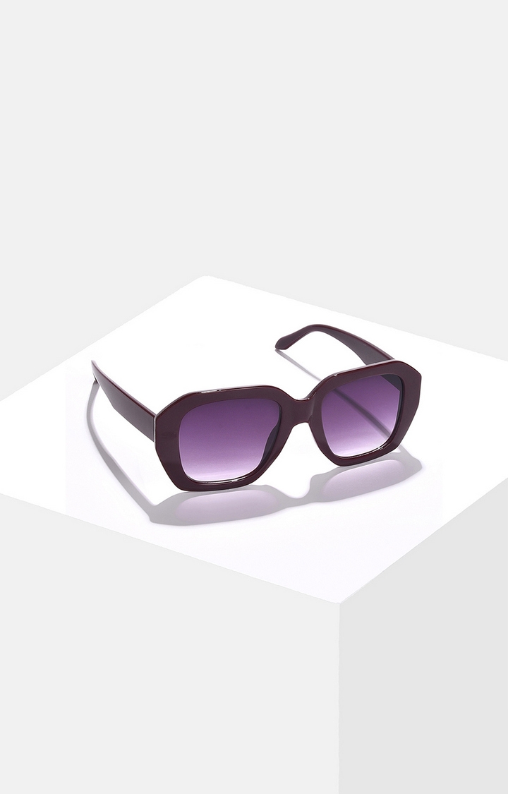Women's Black Lens Purple Wayfarer Sunglasses