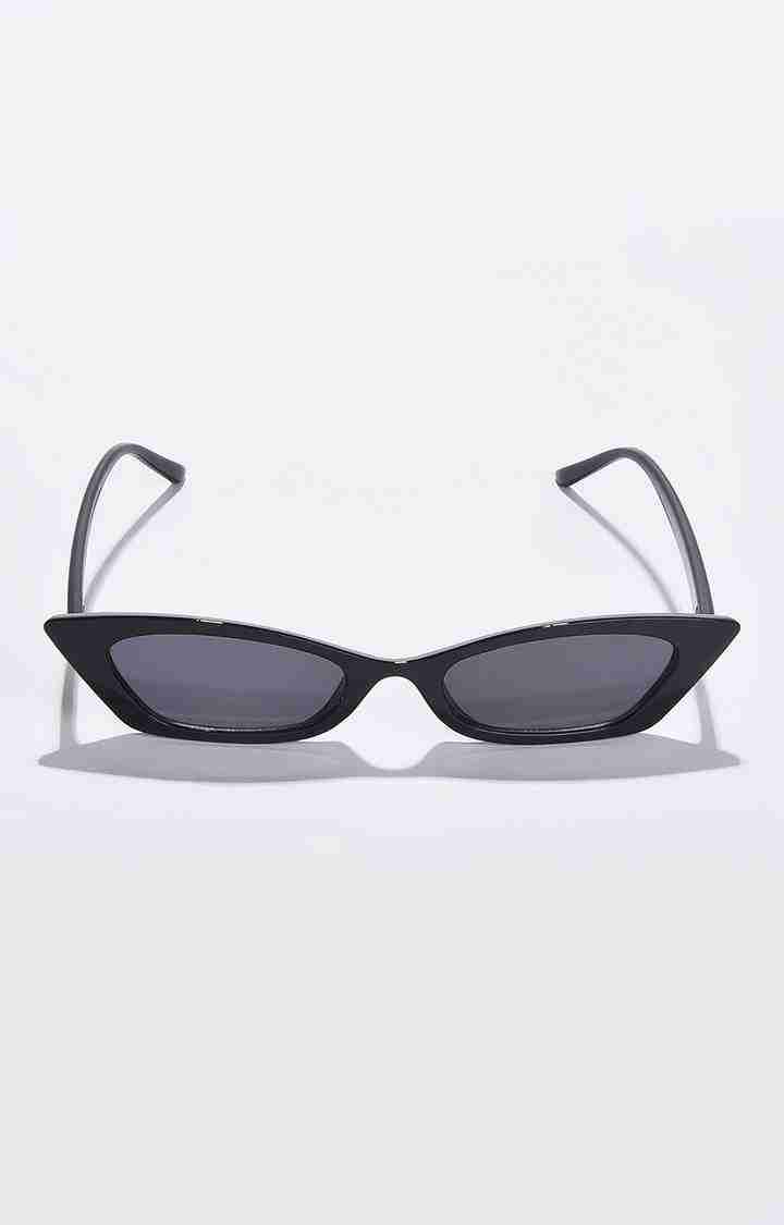 Women's Black Lens Black Cateye Sunglasses