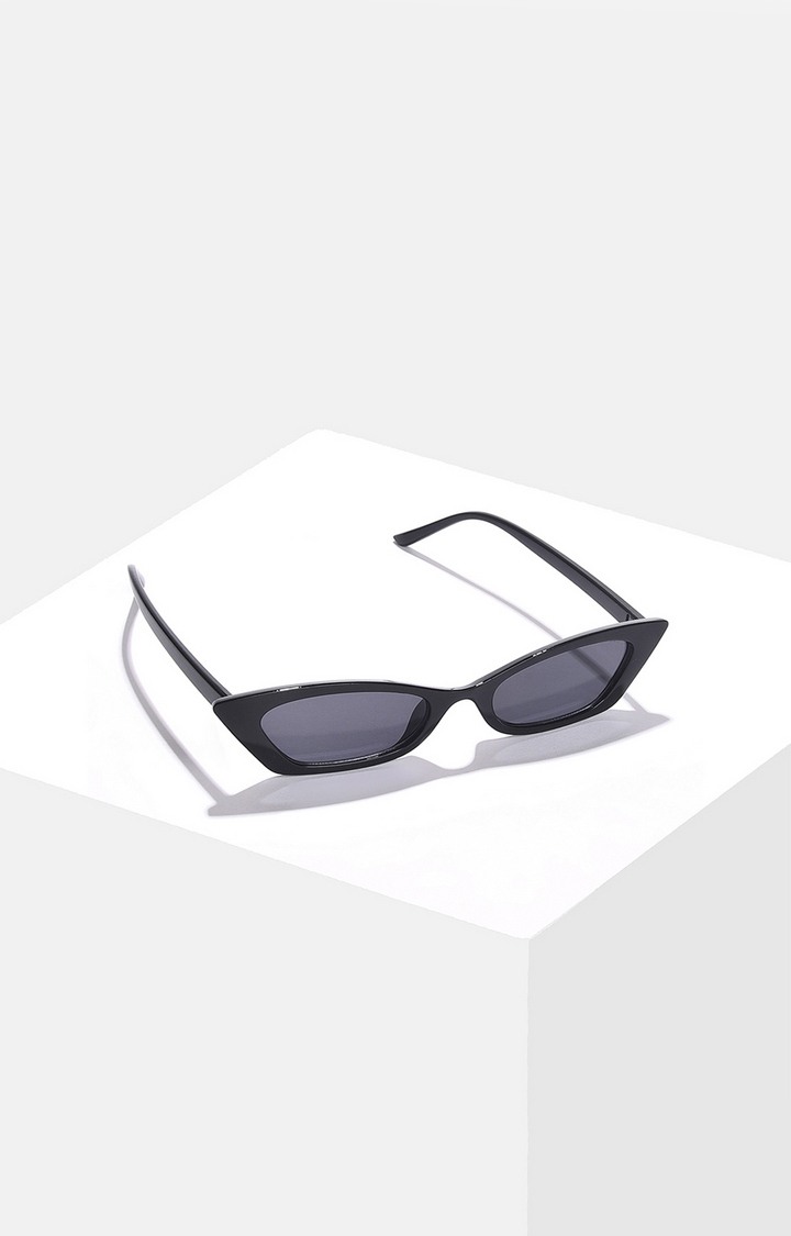 Women's Black Lens Black Cateye Sunglasses