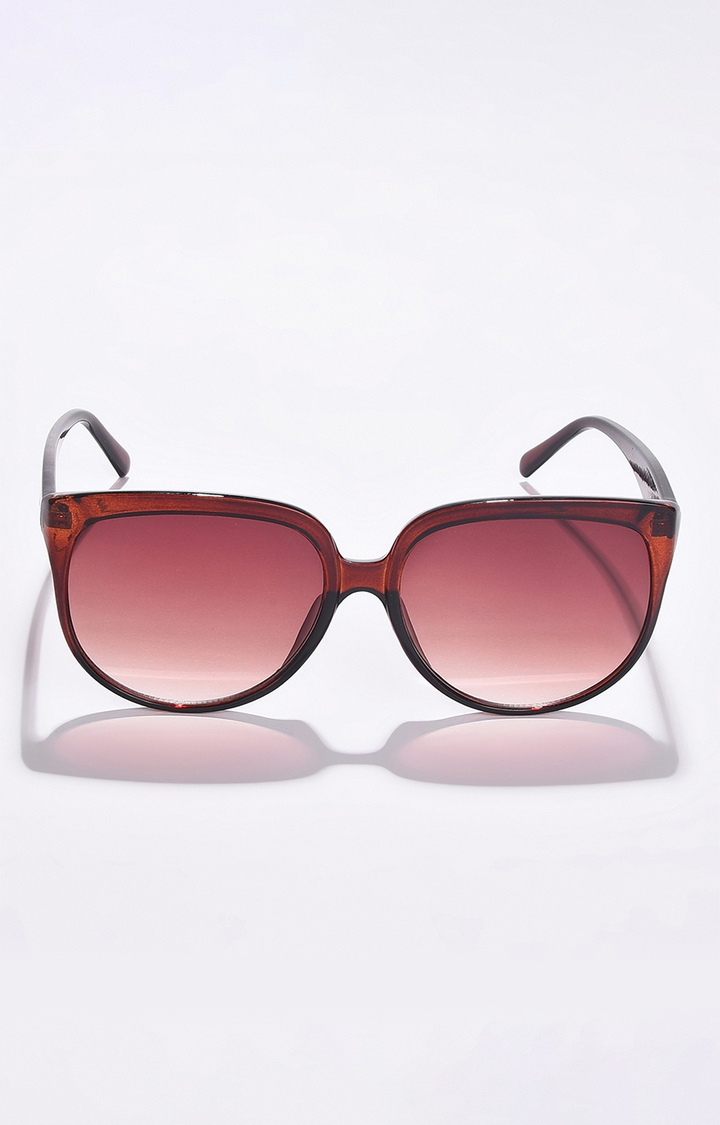 Women's Brown Lens Brown Butterfly Sunglasses