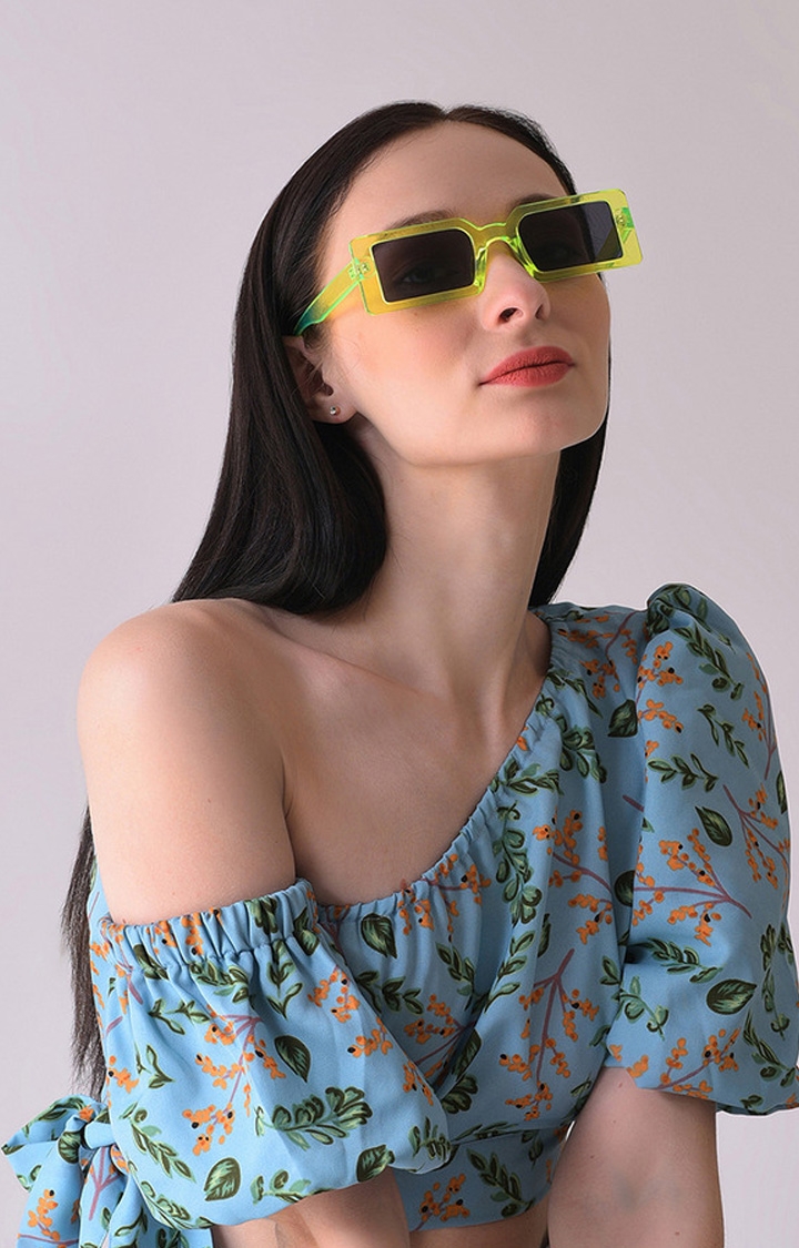 Women's Black Lens Green Sports Sunglasses