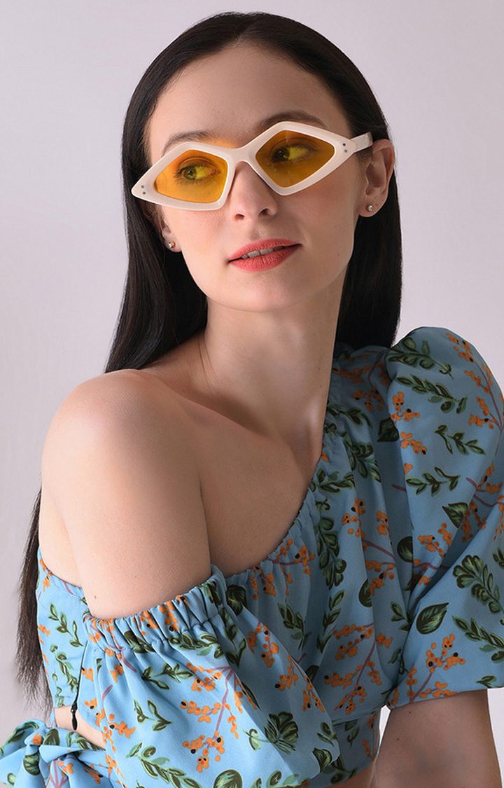 Women's Yellow Lens Brown Other Sunglasses