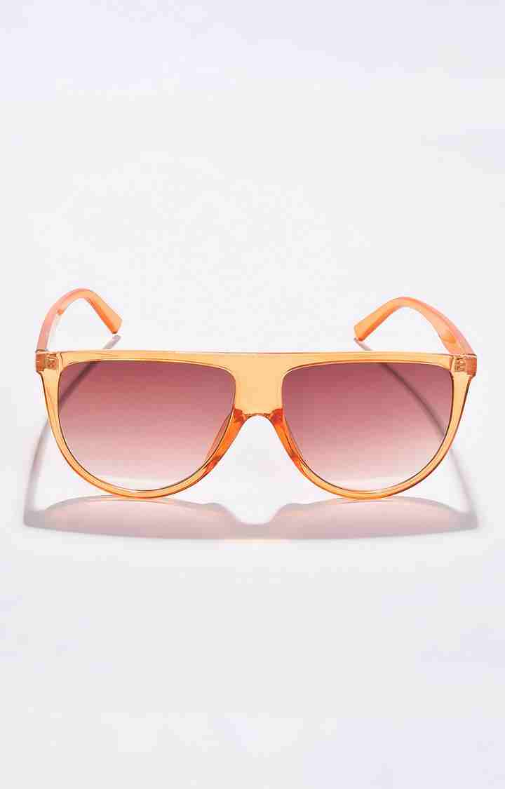 Women's Orange Lens Orange Wayfarer Sunglasses