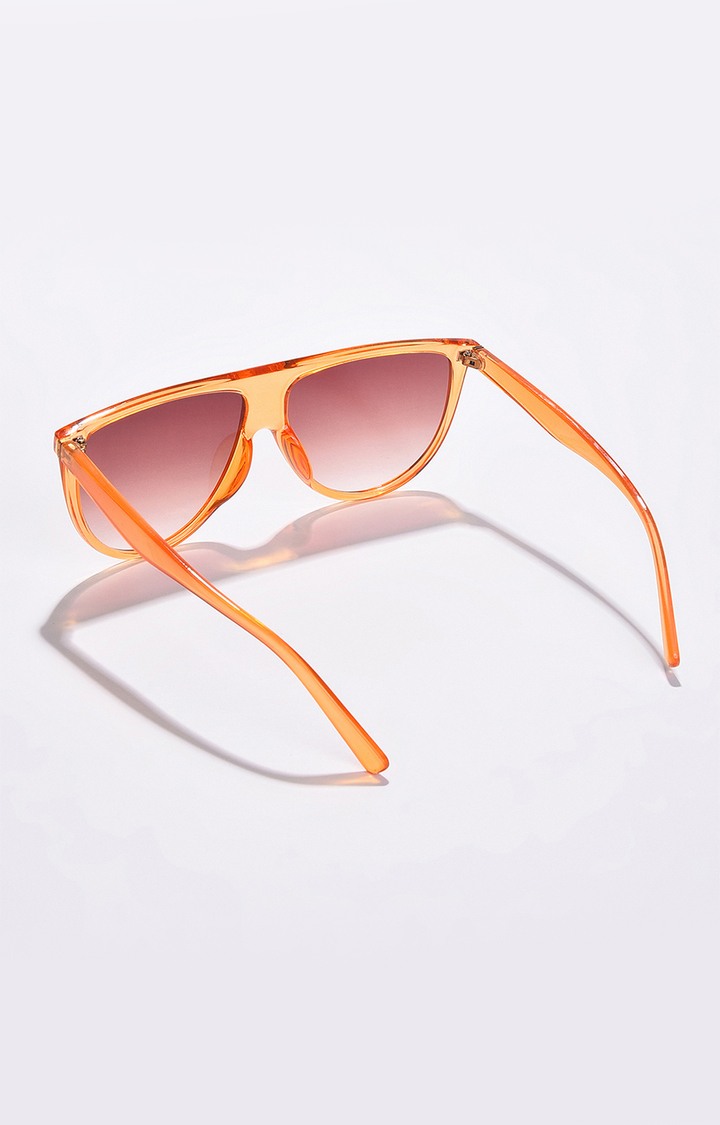 Women's Orange Lens Orange Wayfarer Sunglasses