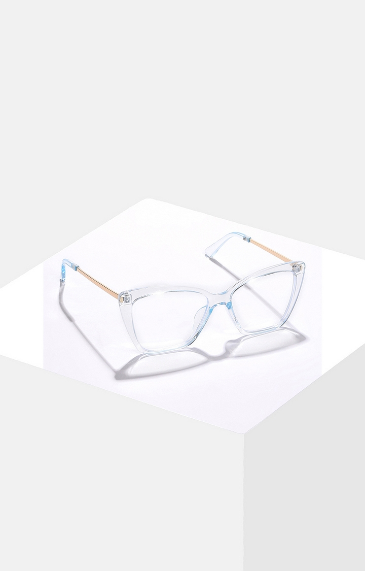 Women's Clear Lens White Cateye Sunglasses