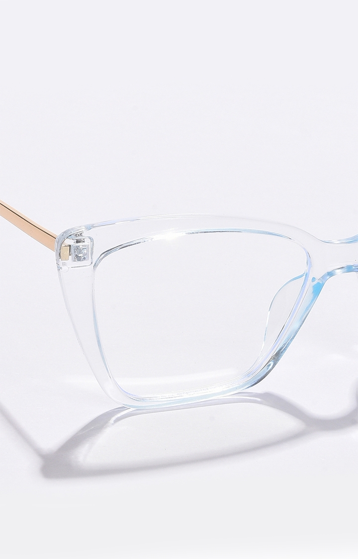 Women's Clear Lens White Cateye Sunglasses