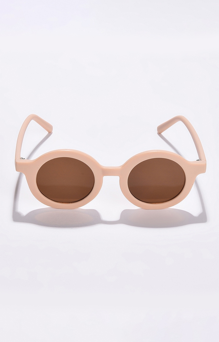 haute sauce | Women's Brown Lens Pink Round Sunglasses
