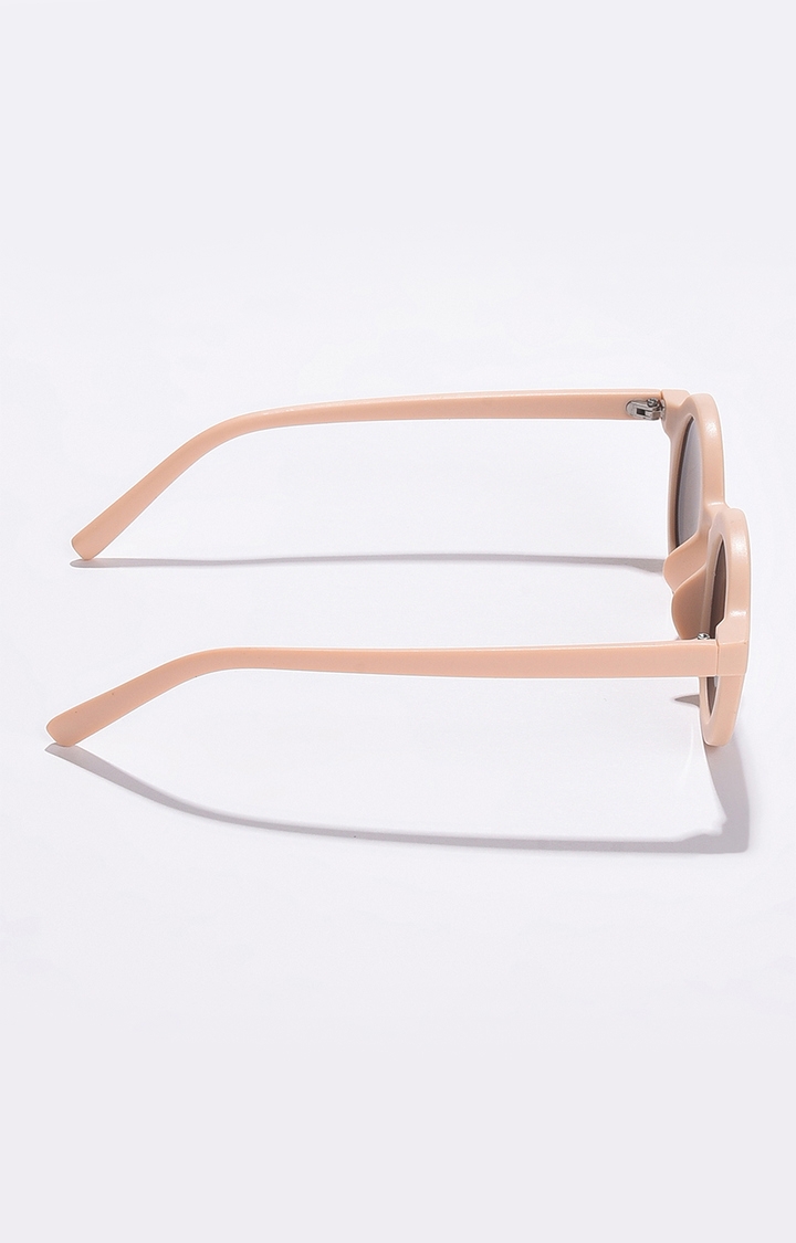 Women's Brown Lens Pink Round Sunglasses