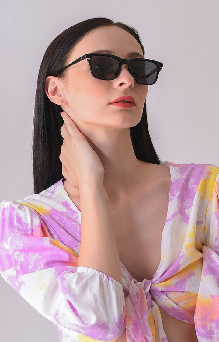 Women's Black Lens Black Butterfly Sunglasses