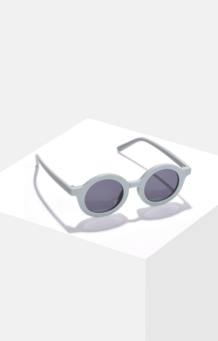 Women's Grey Lens Silver-Toned Oval Sunglasses