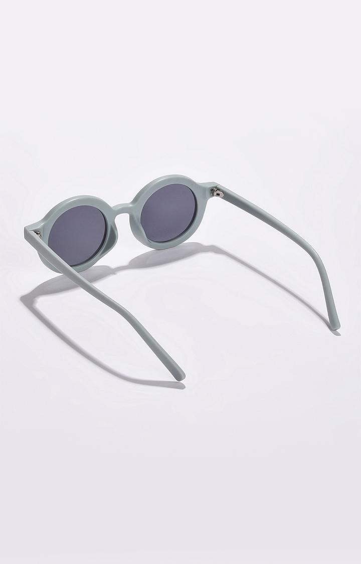Women's Grey Lens Silver-Toned Oval Sunglasses