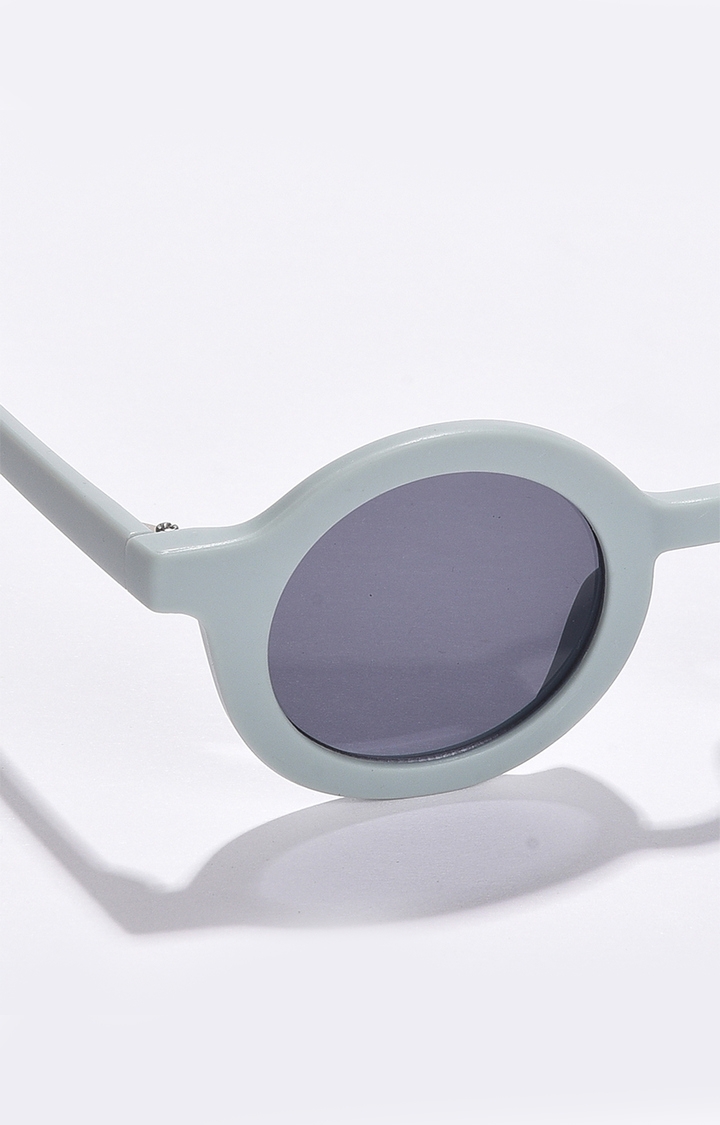 Women's Grey Lens Silver-Toned Oval Sunglasses