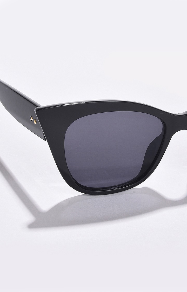 Women's Black Lens Black Cateye Sunglasses