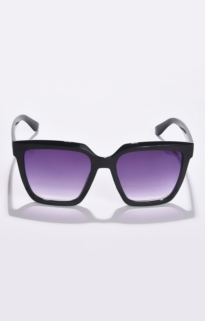 Women's Purple Lens Black Butterfly Sunglasses