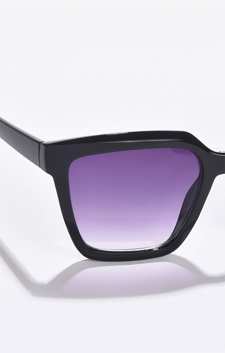Women's Purple Lens Black Butterfly Sunglasses