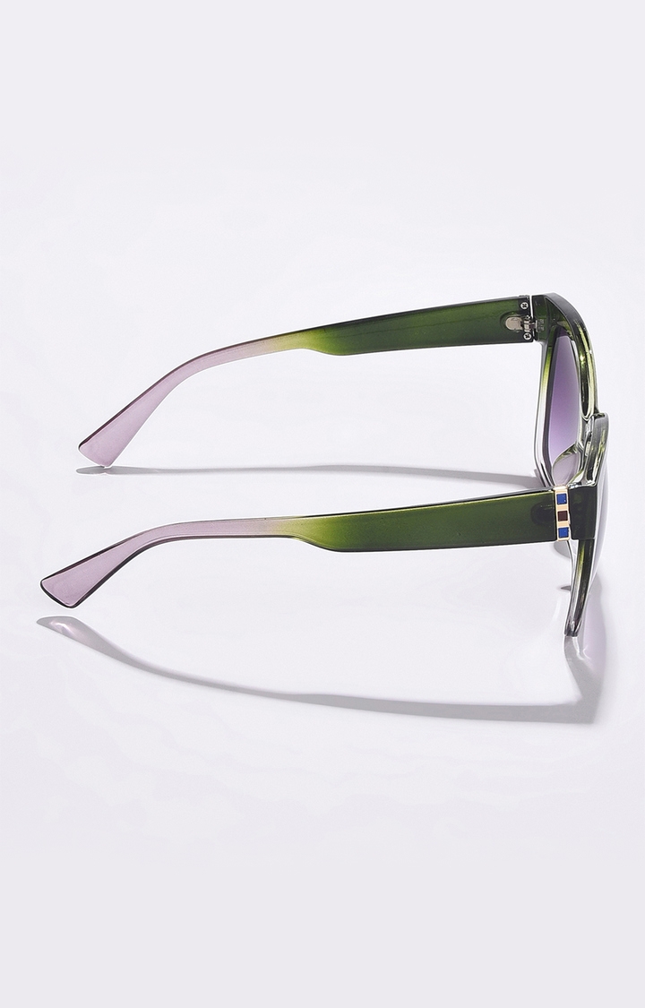 Women's Purple Lens Green Butterfly Sunglasses