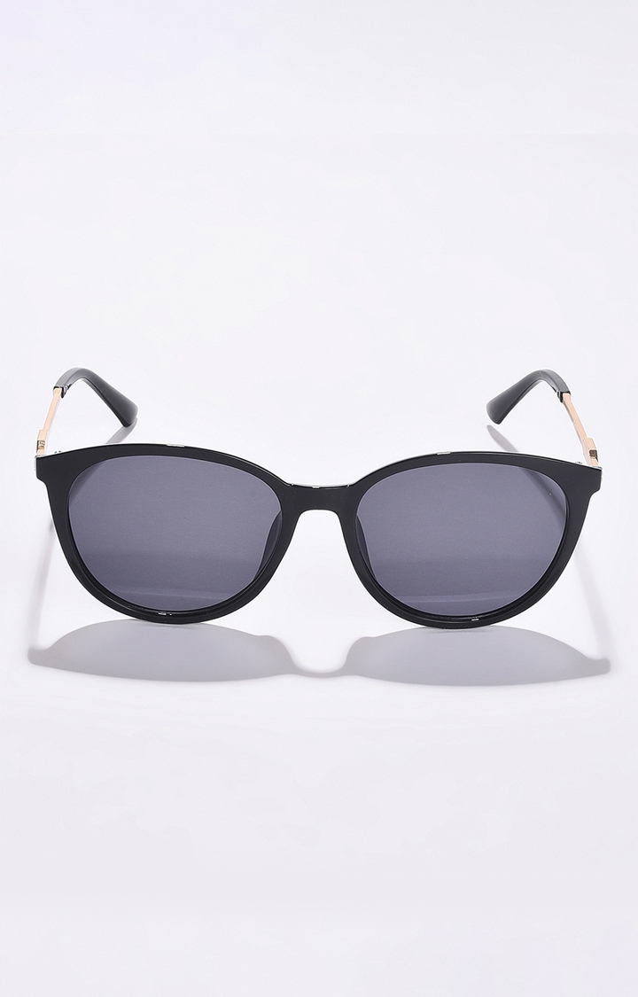 haute sauce | Women's Black Lens Gold-Toned Butterfly Sunglasses