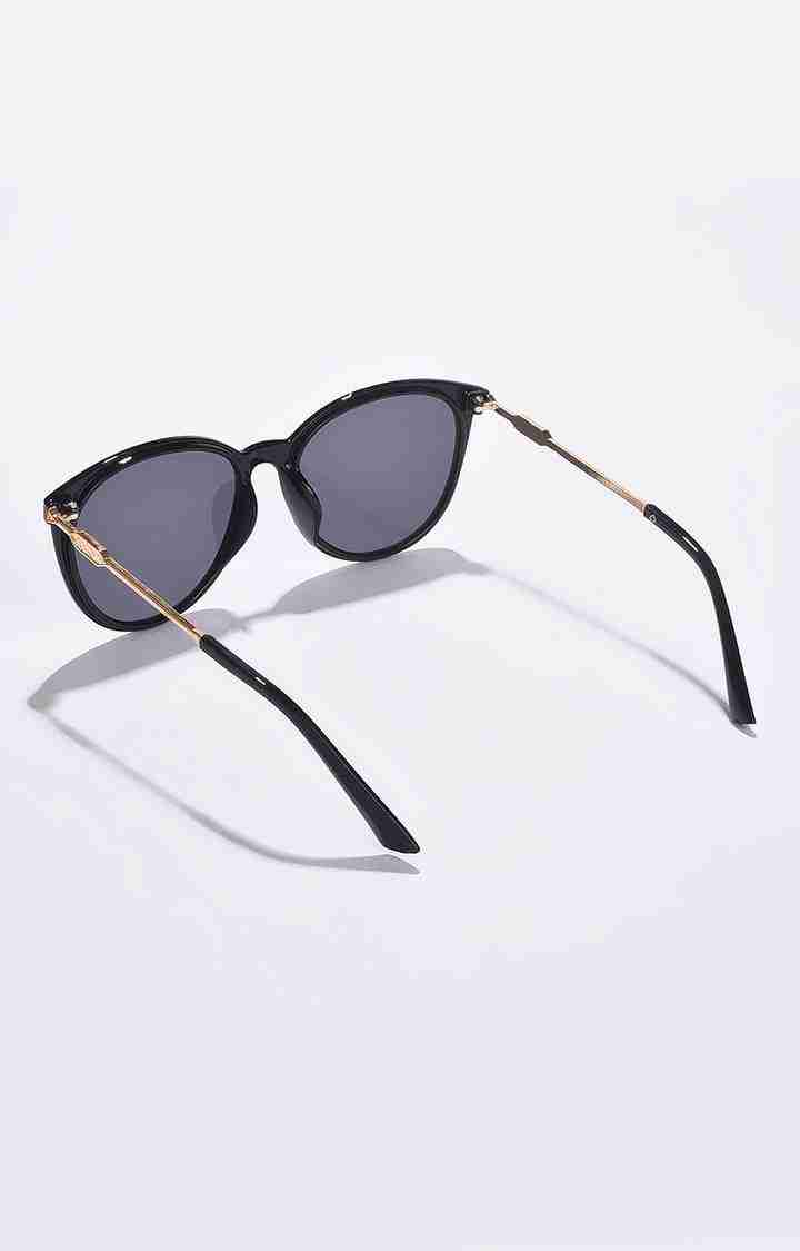 Women's Black Lens Gold-Toned Butterfly Sunglasses