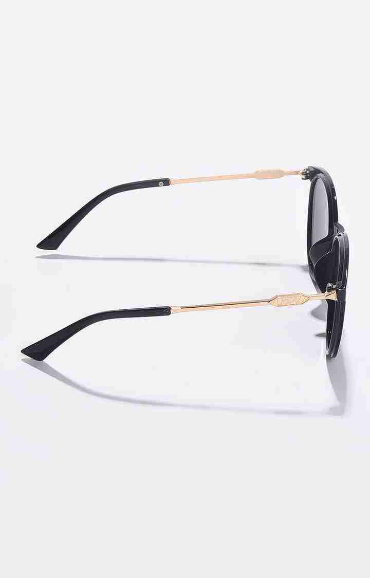 Women's Black Lens Gold-Toned Butterfly Sunglasses