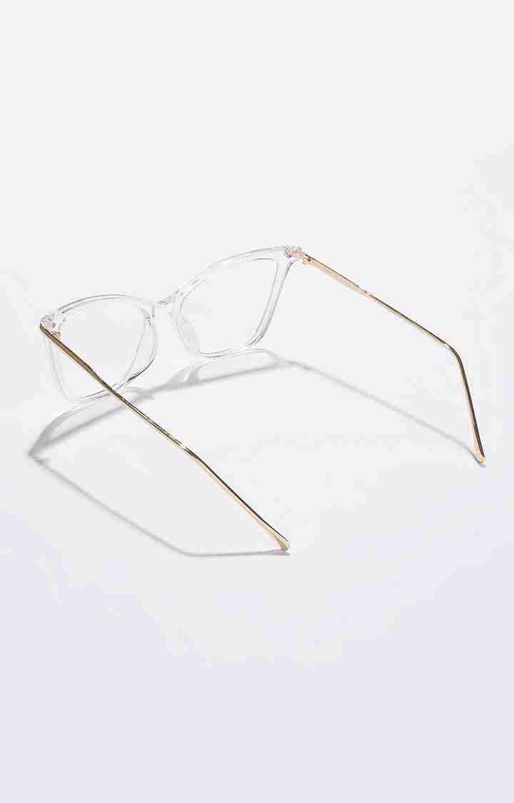 Women's Clear Lens Gold-Toned Cateye Sunglasses