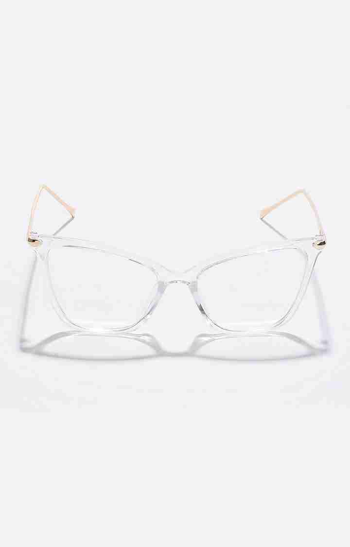 Women's Clear Lens Gold-Toned Cateye Sunglasses