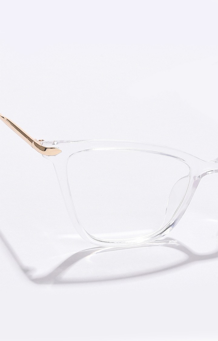 Women's Clear Lens Gold-Toned Cateye Sunglasses