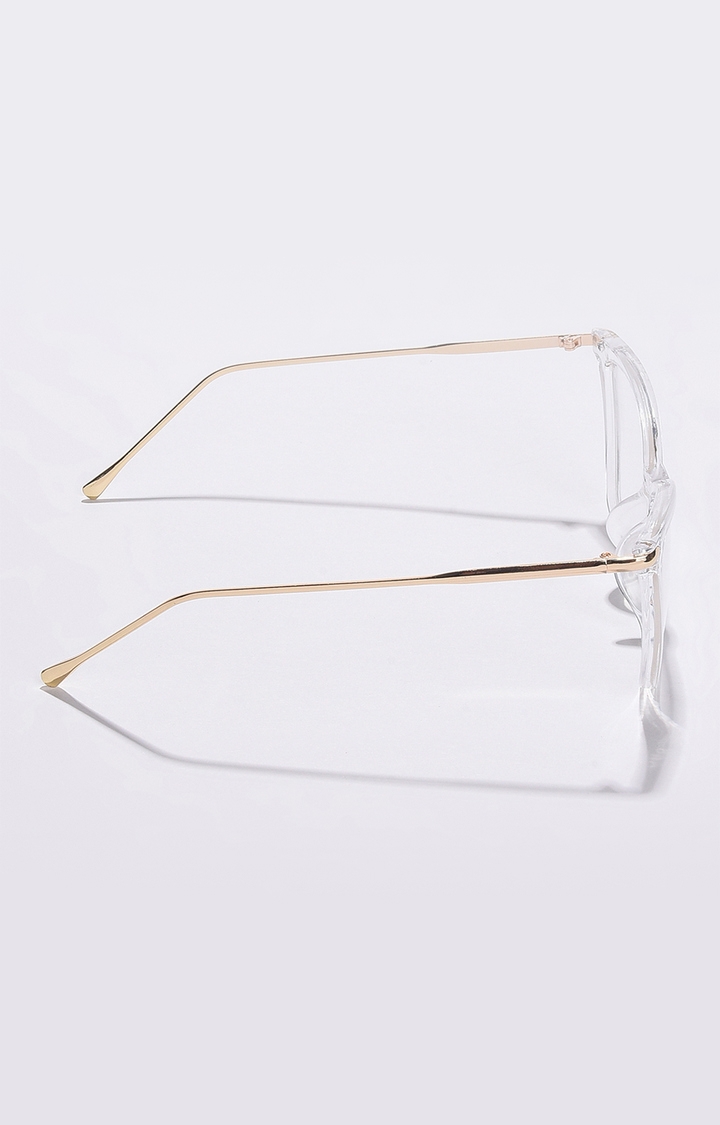 Women's Clear Lens Gold-Toned Cateye Sunglasses
