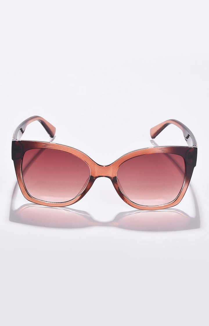Women's Black Lens Brown Butterfly Sunglasses