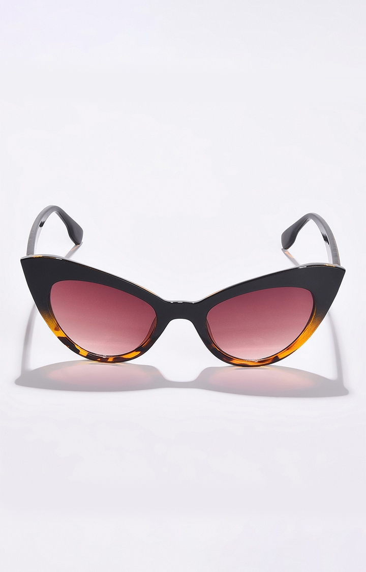 haute sauce | Women's Black Lens Brown Cateye Sunglasses