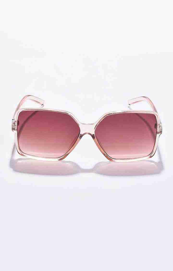 haute sauce | Women's Brown Lens White Oversized Sunglasses