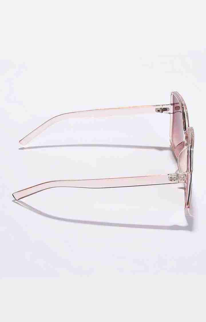Women's Brown Lens White Oversized Sunglasses