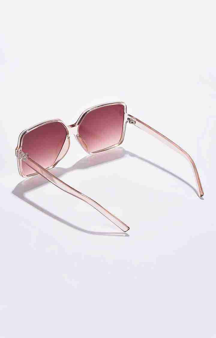 Women's Brown Lens White Oversized Sunglasses