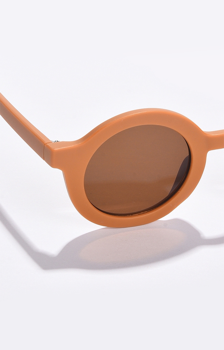 Women's Brown Lens Brown Round Sunglasses