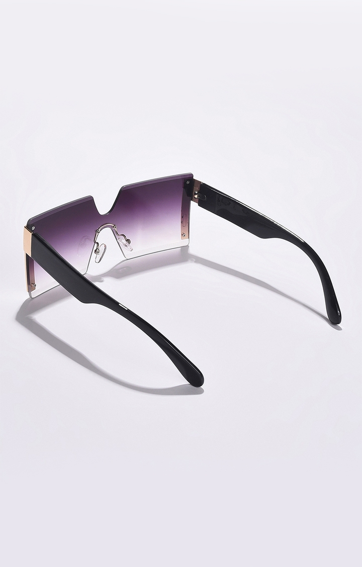 Women's Purple Lens Purple Oversized Sunglasses