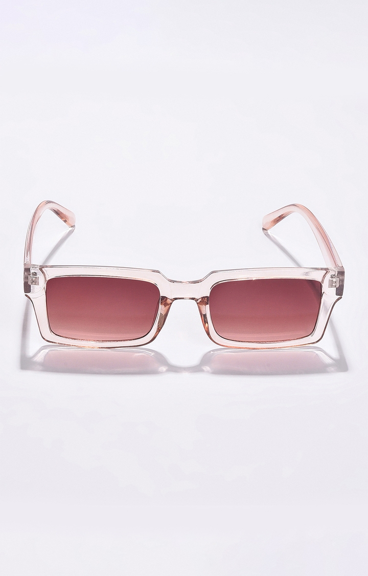 haute sauce | Women's Brown Lens White Rectangle Sunglasses