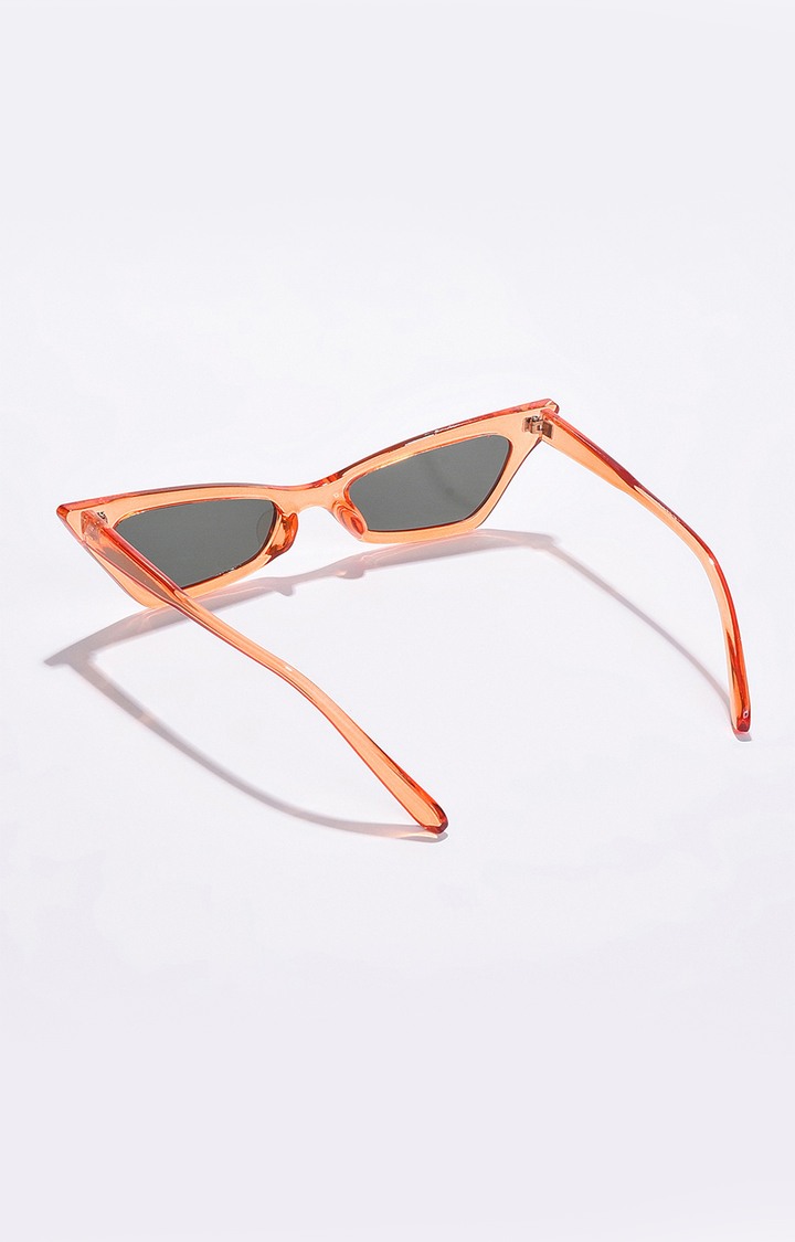 Women's Black Lens Orange Cateye Sunglasses
