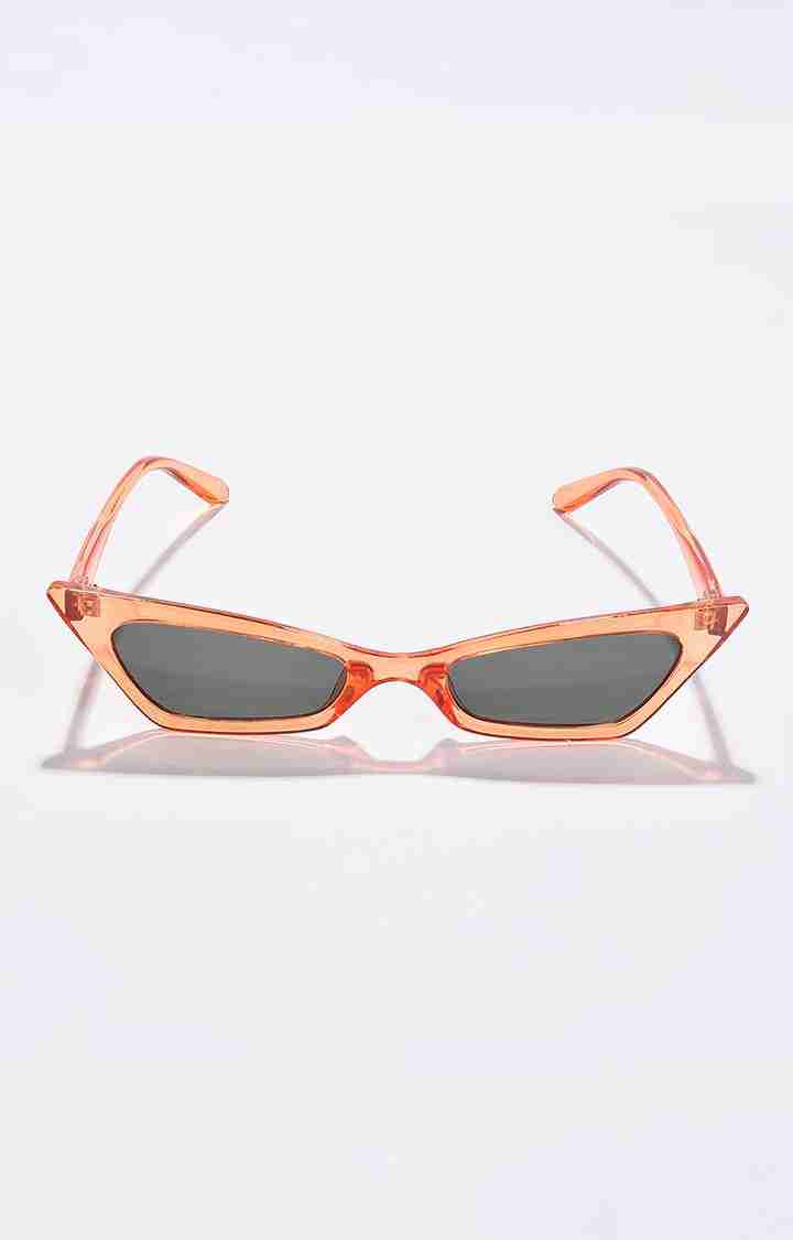 Women's Black Lens Orange Cateye Sunglasses