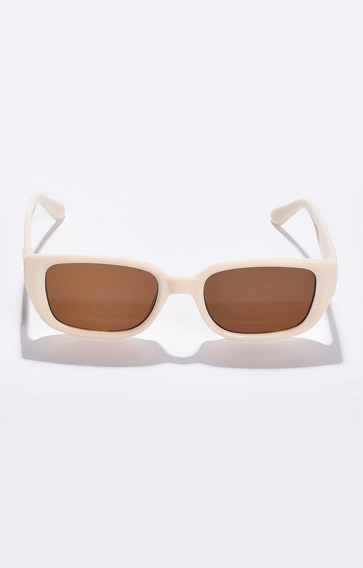 Women's Brown Lens Brown Rectangle Sunglasses