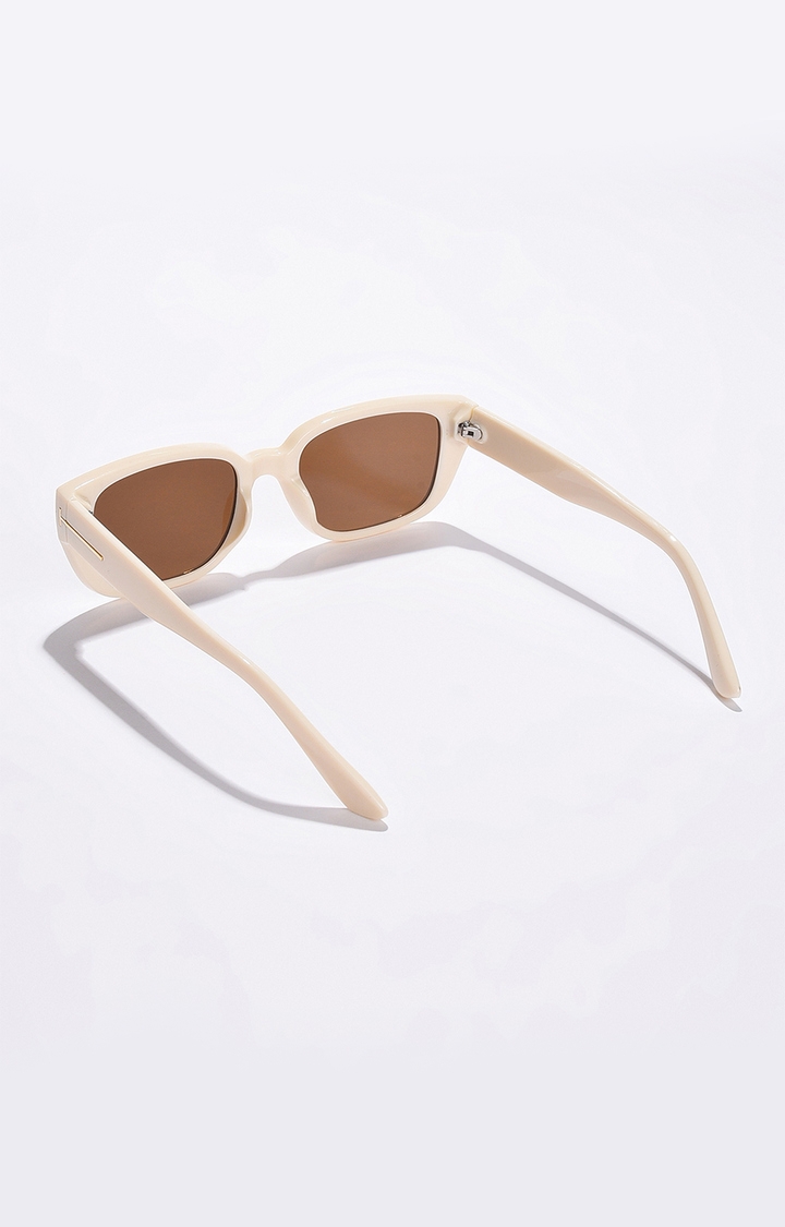Women's Brown Lens Brown Rectangle Sunglasses