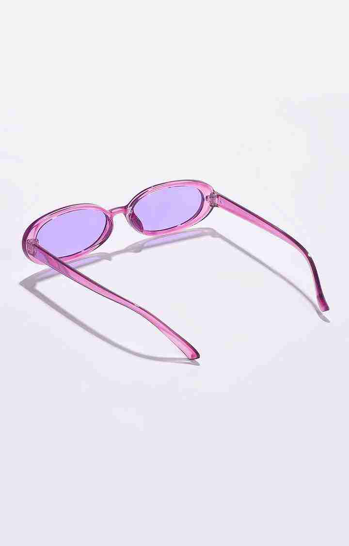 Women's Purple Lens Purple Oval Sunglasses