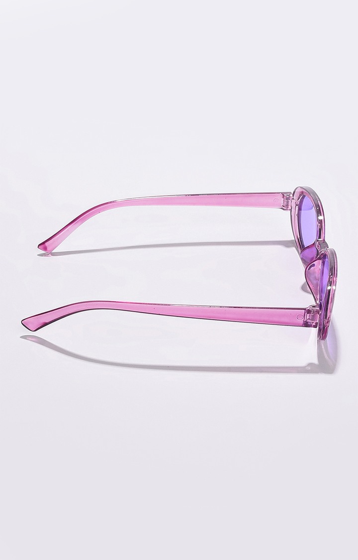 Women's Purple Lens Purple Oval Sunglasses
