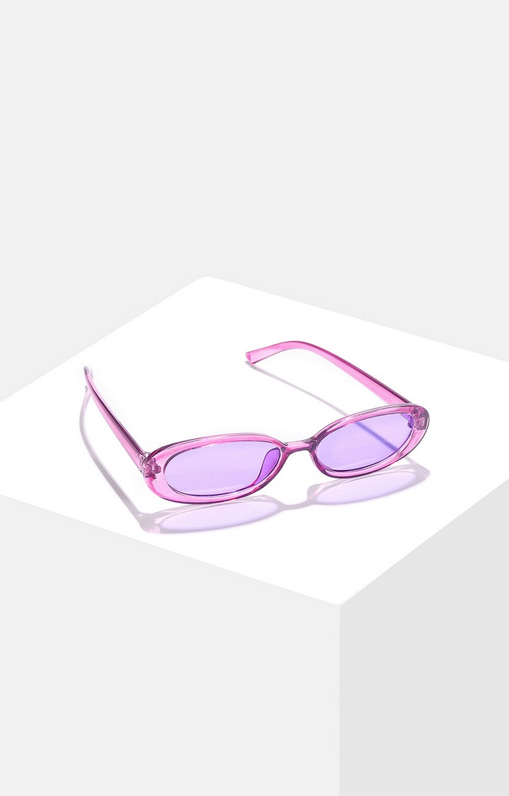 Women's Purple Lens Purple Oval Sunglasses